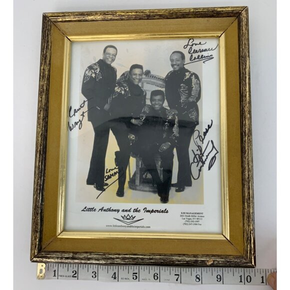 Vintage Framed Autographed Little Anthony & The Imperials Photo 13 x 10 7895 - Picture 6 of 6
